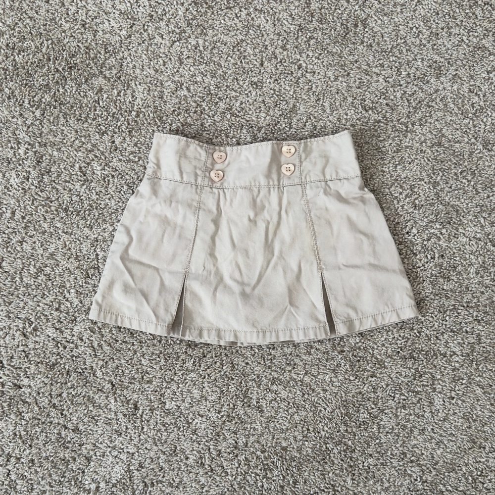 Toughskins toddler girls Khaki pleated Skirt skort with shorts size 2T